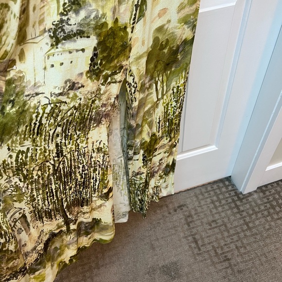 Zara Green and Cream Midi Dress - Picture 2 of 5